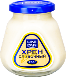 Хрен UNI DAN Сливочный, 250г, крупный план