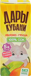 Сок ДАРЫ КУБАНИ Яблоко-груша осветленный, с 5 месяцев, 200мл, крупный план