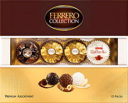Конфеты FERRERO ROCHER Collection T10, 109,3г, крупный план
