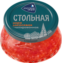 Икра лососевая имитированная РУССКОЕ МОРЕ Стольная, 230г, картинка