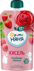 Кисель ягодный ФРУТОНЯНЯ Клубника, малина, с 12 месяцев, 130г, вид