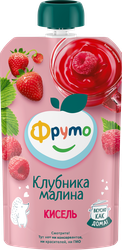 Кисель ягодный ФРУТОНЯНЯ Клубника, малина, с 12 месяцев, 130г, картинка