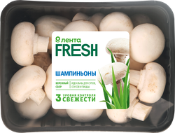 Шампиньоны ЛЕНТА FRESH, 400г, вид