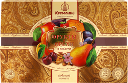 Конфеты КРЕМЛИНА Ассорти фрукты и орехи в глазури, 500г, крупный план