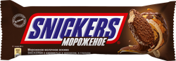 Мороженое SNICKERS Ice Cream, молочное с карамелью и арахисом в глазури 5%, без змж, эскимо, 65г, изображение