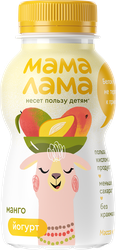 Йогурт питьевой МАМА ЛАМА Манго 2,5%, без змж, 180г, изображение