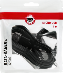 Дата-кабель 365 ДНЕЙ Usb – micro-Usb 1А, черный Арт. 127000, 1м, фотография