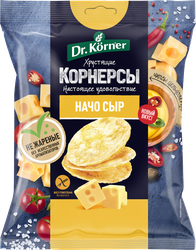 Чипсы цельнозерновые кукурузно-рисовые DR. KORNER Корнерсы, с сыром начо, 50г, крупный план