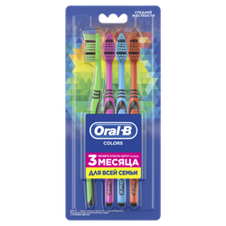 Зубная щетка ORAL-B Colors, средней жесткости, 4шт, картинка