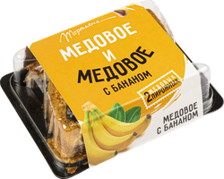 Набор пирожных ТОРТЬЯНА Медовое с бананом, 150г, картинка