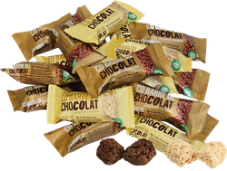 Конфеты мультизлаковые CO BARRE DE CHOCOLAT Ассорти с белой и темной глазурью, весовые, детальное фото