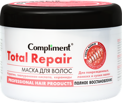 Маска для волос для поврежденных волос COMPLIMENT Total repair полное восстановление, 500мл, детальное фото