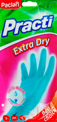 Изображение товара Перчатки хозяйственные PACLAN Extra Dry, размер М, синие, 1 пара Арт. 407360