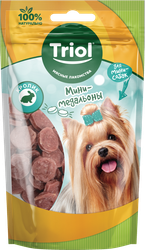 Лакомство для собак TRIOL Мини-медальоны из кролика для мини-собак, 50г, крупный план