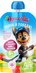 Пюре фруктовое НЕПОСЕДА из яблок банана клубники киви д/дет. пит. с 8мес., детальное фото