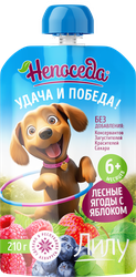 Пюре фруктовое НЕПОСЕДА из яблок клубники черники малины д/дет. пит. с 8мес., детальное фото