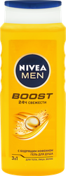 Гель для душа мужской NIVEA Men Boost, 500мл, крупный план
