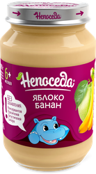 Пюре фруктовое НЕПОСЕДА Яблоко и банан, с 6 месяцев, 185г, фотография
