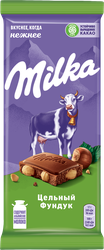 Шоколад молочный MILKA с цельным фундуком, 80г, фотография