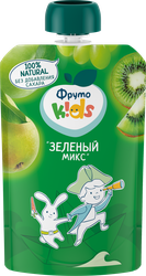 Пюре фруктовое ФРУТОKIDS Зеленый микс, яблоко, груша, виноград и киви, с 
9 месяцев, 90г, фотография
