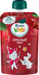 Пюре фруктово-ягодное ФРУТОKIDS Красный микс, яблоко, черешня, малина и  красная  смородина, с 5 месяцев, 90г, детальное фото