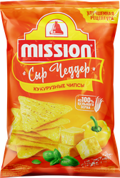 Чипсы кукурузные MISSION Сыр чеддер, 150г, вид