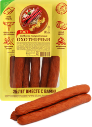 Колбаски полукопченые ИНЕЙ Охотничьи, ГОСТ, 350г, фото