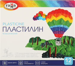 Пластилин ГАММА Классический 12 цветов, со стеком, Арт. 281033, вид
