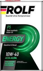 Масло моторное ROLF Energy SAE 10W-40 API SL/CF полусинтетическое Арт. 322232, 1л, крупный план