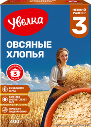 Хлопья овсяные УВЕЛКА Доброе&nbsp;утро Быстрые, 400г, вид