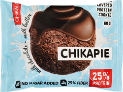 Печенье протеиновое CHIKALAB шоколадное с начинкой молочный крем, глазированное, 60г, фото