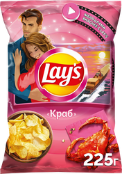 Чипсы картофельные LAY'S Краб, 225г, крупный план