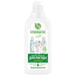 Средство для мытья посуды и детских игрушек Synergetic Алоэ биоразлагаемое, 500мл, крупный план