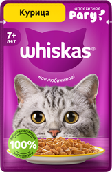 Корм консервированный для взрослых кошек WHISKAS рагу с курицей 7+, 75г, детальное фото