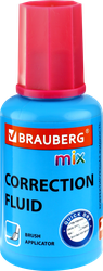 Жидкость корректирующая BRAUBERG Mix быстросохнущая, с кисточкой Арт. 229074, 20мл, фото