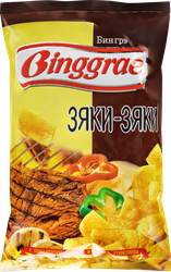 Чипсы БИНГРЭ Зяки-зяки с пикантным вкусом жареной говядины, 130г, изображение