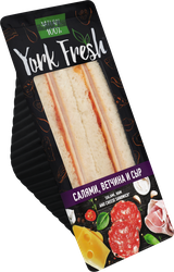 Сэндвич YORK FRESH с салями, ветчиной и сыром, 150г, картинка