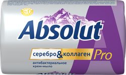 Крем-мыло твердое ABSOLUT Pro Series Серебро+коллаген антибактериальное, 90г, детальное фото