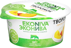 Продукт творожный ЭКОНИВА Персик, абрикос 5%, без змж, 125г, изображение