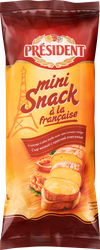 Сыр мягкий PRESIDENT Mini Snack a La Francaise с красной плесенью 60%, без змж, 90г, фотография