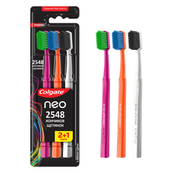 Зубная щетка COLGATE Neo 2548 кончиков щетинок, средней жесткости, 2+1, 3шт, фото
