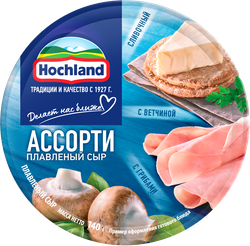 Сыр плавленый HOCHLAND Синее ассорти, порционный 50%, без змж, 140г, вид
