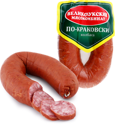 Изображение товара Колбаса полукопченая МК ВЕЛИКОЛУКСКИЙ По-краковски, 300г