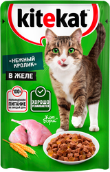 Корм консервированный для кошек Kitekat Нежный кролик в желе, 85г, фотография
