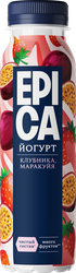 Йогурт питьевой EPICA с клубникой и маракуйей 2,5%, без змж, 260г, фотография
