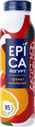 Йогурт питьевой EPICA с гранатом и апельсином 2,5%, без змж, 260г, вид