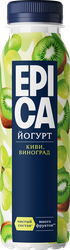 Йогурт питьевой EPICA с киви и виноградом 2,5%, без змж, 260г, крупный план
