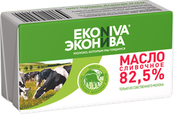 Масло сливочное ЭКОНИВА Традиционное 82,5%, без змж, 180г, вид
