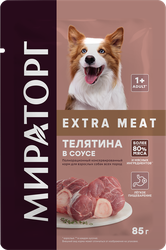 Корм консервированный для взрослых собак WINNER Extra Meat Телятина в соусе, для всех пород, 85г, картинка