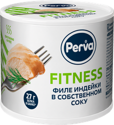 Индейка PERVA Fitness, филе в собственном соку, 180г, детальное фото